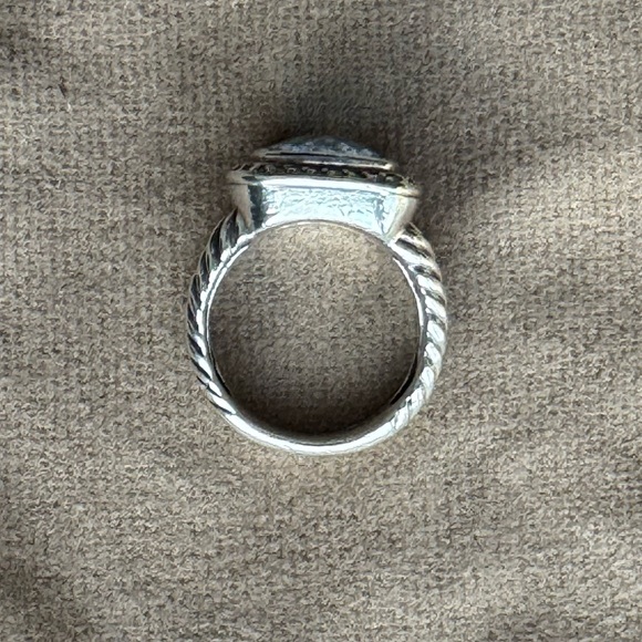 David Yurman Albion Ring Sterling Silver with Blue Topaz and Diamonds, 11mm - Picture 5 of 15